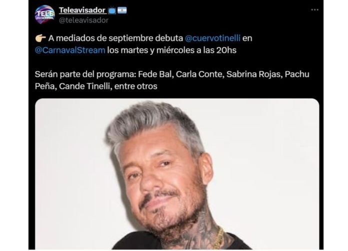 Marcelo Tinelli debutará en Carnaval