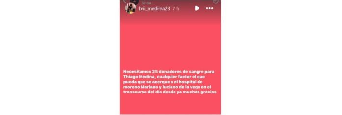 Piden donadores de sangre para Thiago Medina