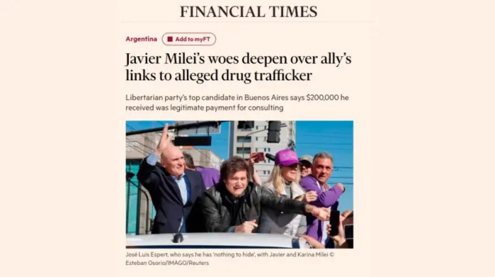 Artículo periodístico del diario económico británico "Financial Times" donde se hace eco de la polémica de Espert.