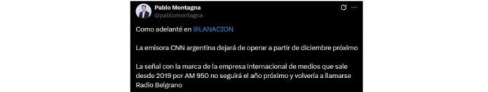 Pablo Montagna sobre CNN Radio Argentina